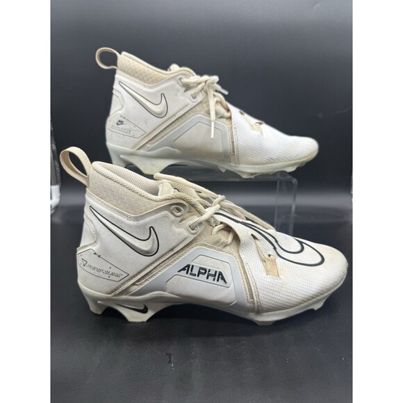 Nike Alpha Menace Pro 3 Cleats White/Black CT6649-109 Men’s Size 8.5 READ - Picture 1 of 8